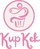 KupKek's logo, rosa sirkel med cupcake inni